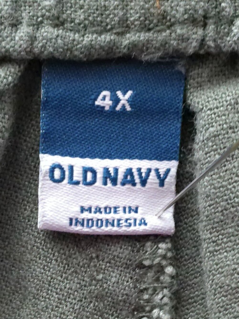 OLD NAVY Pants w/Pockets Cropped Pull-On High Rise Olive Green Linen/Rayon 4X - Picture 6 of 11